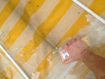 Typical cleaning removing mold from fabric
